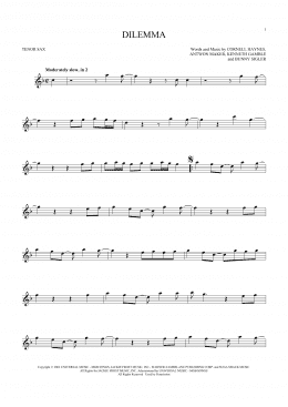 page one of Dilemma (Tenor Sax Solo)