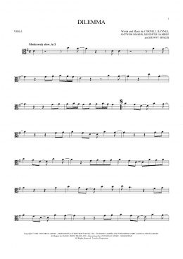 page one of Dilemma (Viola Solo)