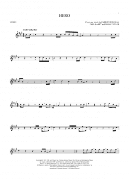 page one of Hero (Violin Solo)