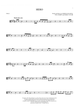 page one of Hero (Viola Solo)