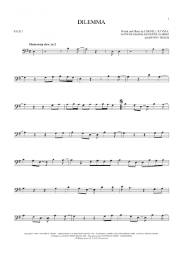 page one of Dilemma (Cello Solo)