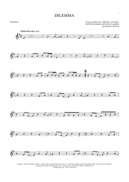 page one of Dilemma (Trumpet Solo)