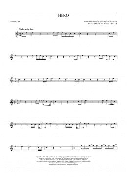 page one of Hero (Tenor Sax Solo)