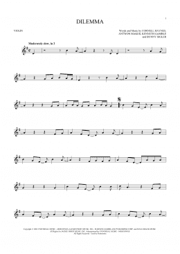 page one of Dilemma (Violin Solo)