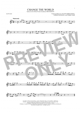 page one of Change The World (Alto Sax Solo)