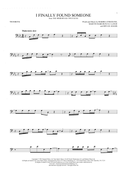 page one of I Finally Found Someone (Trombone Solo)