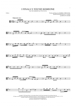 page one of I Finally Found Someone (Viola Solo)