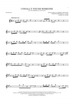 page one of I Finally Found Someone (Tenor Sax Solo)