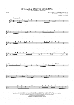 page one of I Finally Found Someone (Flute Solo)