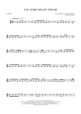 page one of You Were Meant For Me (Clarinet Solo)