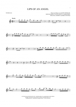 page one of Lips Of An Angel (Tenor Sax Solo)