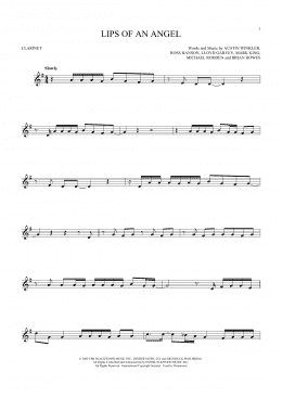 page one of Lips Of An Angel (Clarinet Solo)