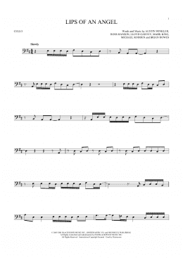 page one of Lips Of An Angel (Cello Solo)