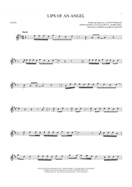 page one of Lips Of An Angel (Violin Solo)