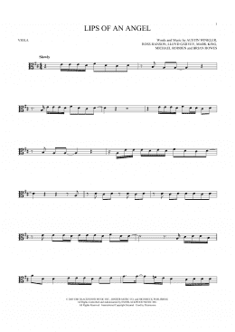 page one of Lips Of An Angel (Viola Solo)