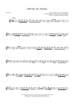 page one of Lips Of An Angel (Alto Sax Solo)