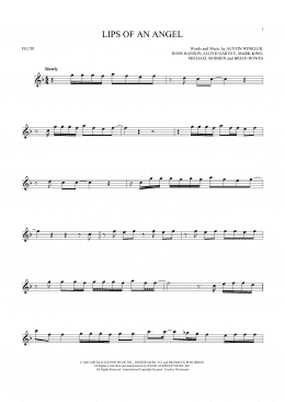 page one of Lips Of An Angel (Flute Solo)