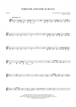 page one of Forever And For Always (Violin Solo)