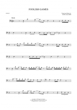 page one of Foolish Games (Cello Solo)