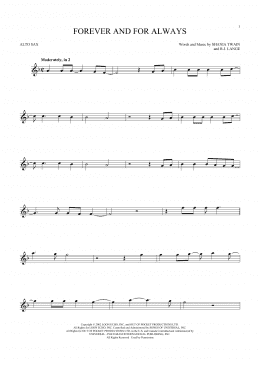 page one of Forever And For Always (Alto Sax Solo)