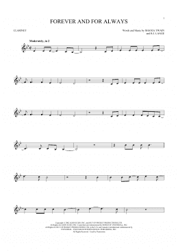 page one of Forever And For Always (Clarinet Solo)