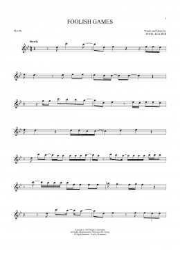 page one of Foolish Games (Flute Solo)