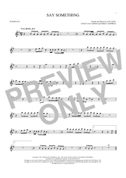 page one of Say Something (Tenor Sax Solo)