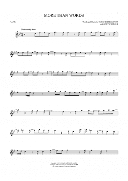 page one of More Than Words (Flute Solo)