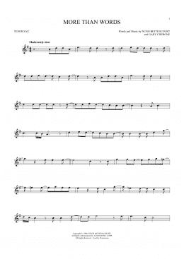 page one of More Than Words (Tenor Sax Solo)