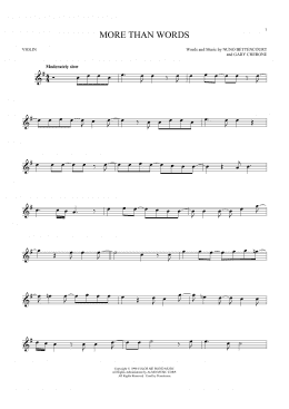 page one of More Than Words (Violin Solo)