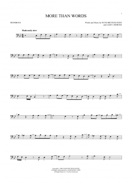 page one of More Than Words (Trombone Solo)