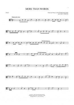 page one of More Than Words (Viola Solo)