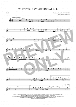 page one of When You Say Nothing At All (Flute Solo)