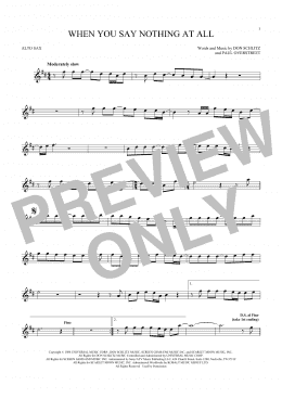 page one of When You Say Nothing At All (Alto Sax Solo)