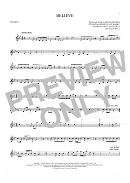 page one of Believe (Trumpet Solo)