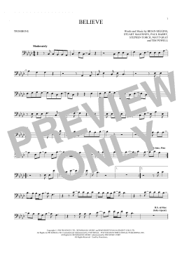 page one of Believe (Trombone Solo)