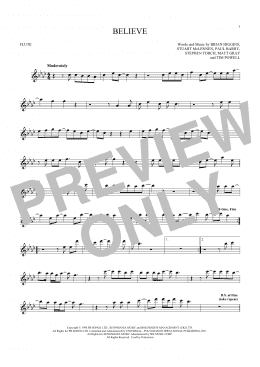 page one of Believe (Flute Solo)
