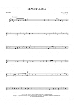 page one of Beautiful Day (Trumpet Solo)