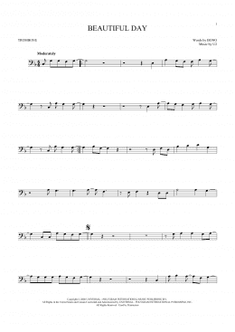 page one of Beautiful Day (Trombone Solo)