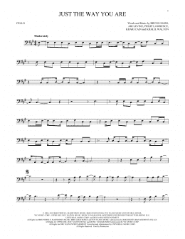 page one of Just The Way You Are (Cello Solo)