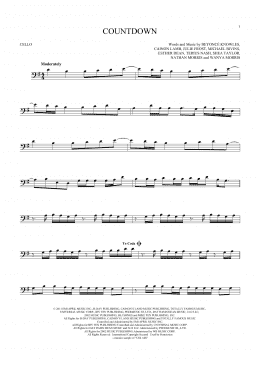 page one of Countdown (Cello Solo)