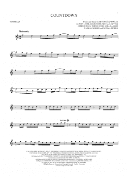 page one of Countdown (Tenor Sax Solo)