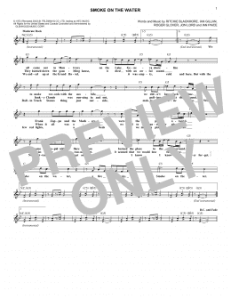 page one of Smoke On The Water (Lead Sheet / Fake Book)