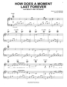 page one of How Does A Moment Last Forever (from Beauty and the Beast) (Piano, Vocal & Guitar Chords (Right-Hand Melody))
