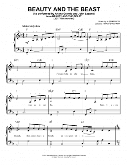 page one of Beauty And The Beast (Easy Piano)