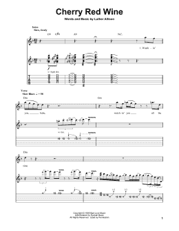 page one of Cherry Red Wine (Guitar Tab (Single Guitar))