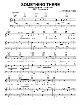 page one of Something There (from Beauty And The Beast) (2017) (Piano, Vocal & Guitar Chords (Right-Hand Melody))