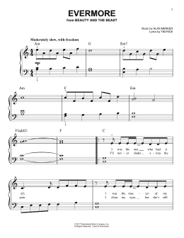 page one of Evermore (from Beauty And The Beast) (Easy Piano)