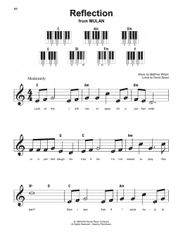 page one of Reflection (from Mulan) (Super Easy Piano)
