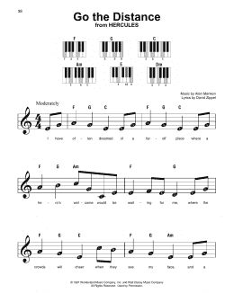 page one of Go The Distance (from Hercules) (Super Easy Piano)